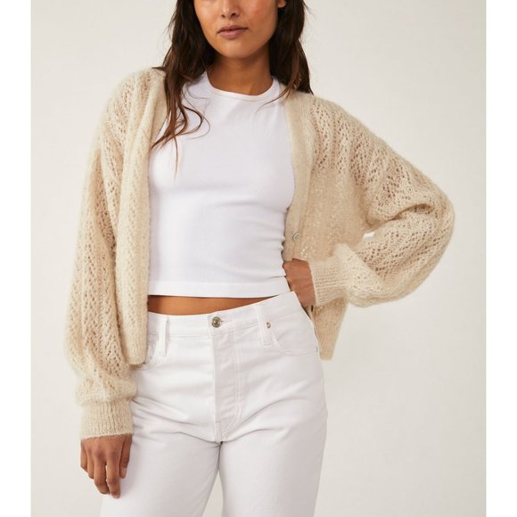 Free People Cream Knit Cardigan - Picture 5 of 10